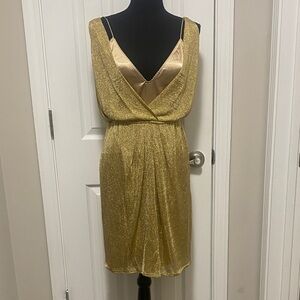Elie Tahari Gold Backless Dress